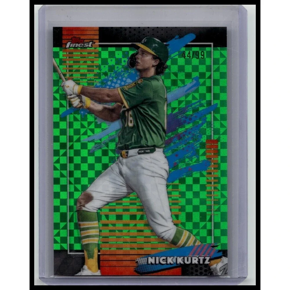 2026 Topps Finest Nick Kurtz Green Refractor Uncommon /99 Checkerboard